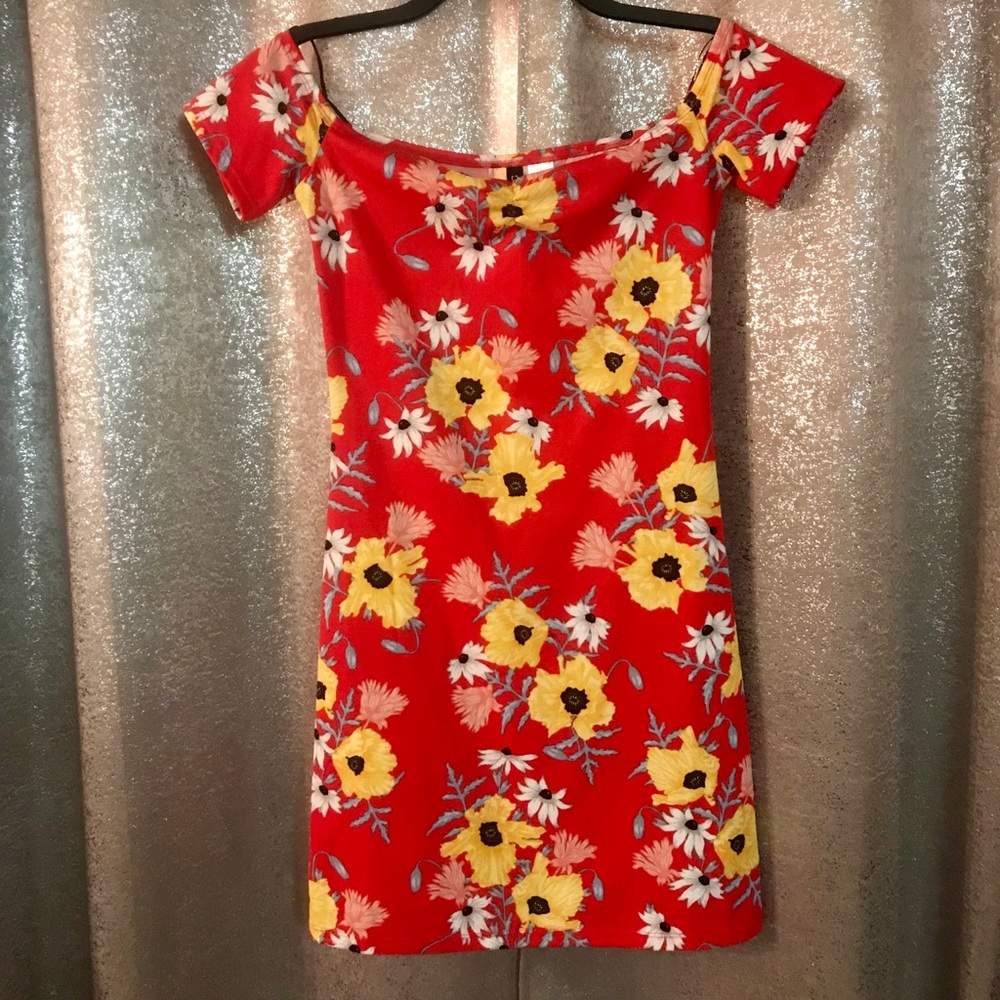 Red sunflower dress